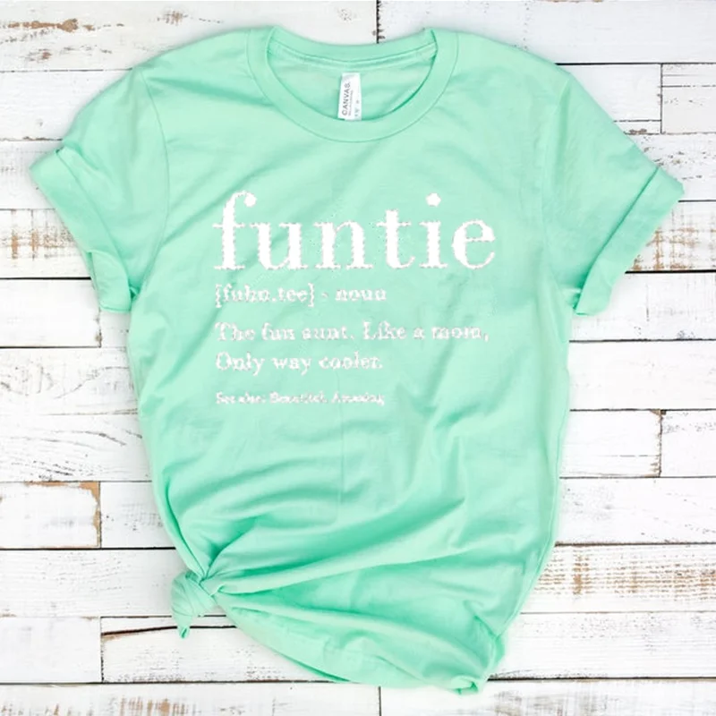 Gift For Aunt Auntie 100% Funny Letter Birthday Shirt Fashion Plus Size O Neck Graphic T-shirt Short Sleeve Casual Top Tees lady