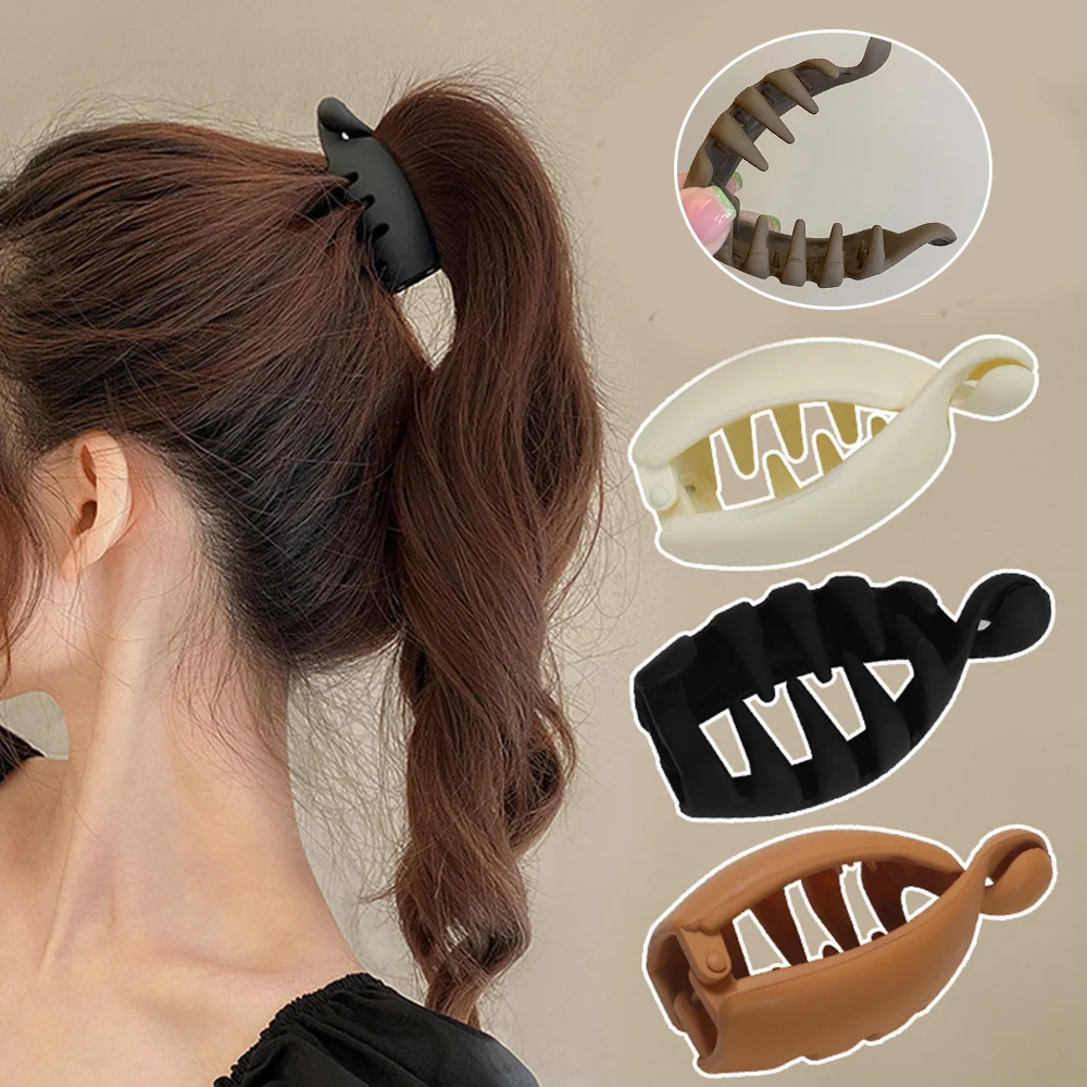 Korean Frosted High Ponytail Clips Girls Twist Claw Clips Small Size Banana Clip High Ponytail Styling Tool Hair Accessories