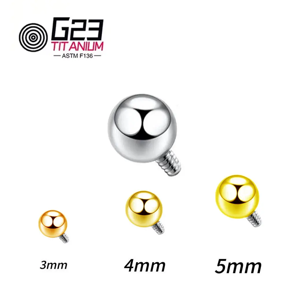 Wholesale 10/50pcs Titanium 14G 16G External Threaded Ball Replacement Accessories Body Jewelry Accessories Jewelry