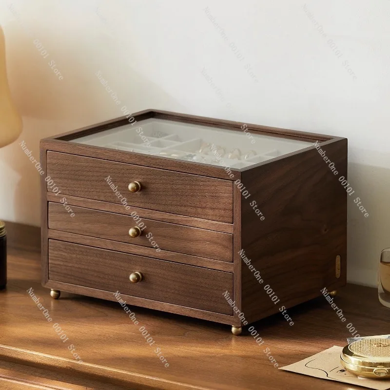 Elegant Large Capacity Jewelry Storage Box Necklace Earring Stud Bracelet Crystal Organizer Luxury Delicate Trinket Case Premium