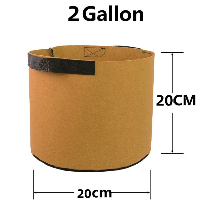 1/3/5Pcs 2 Gallon Planting Bag Flower Vegetable Aeration Planting Pot Container Planter Pouch Non-Woven Brown F2