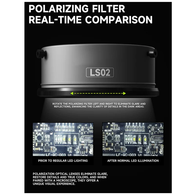 

ABKP-Dual Polarized Microscope Lamp 64 LED Anti Glare Ultra Bright NO Reflections For Most Microscope Ring Lights
