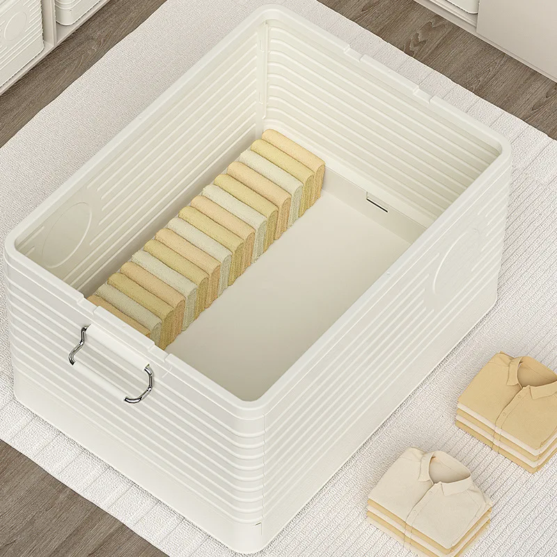 Plastic folding Storage Bins with Lids,Stackable Storage Bins for Clothes,Storage Container,Room Organizer, for Living Room,Bedr