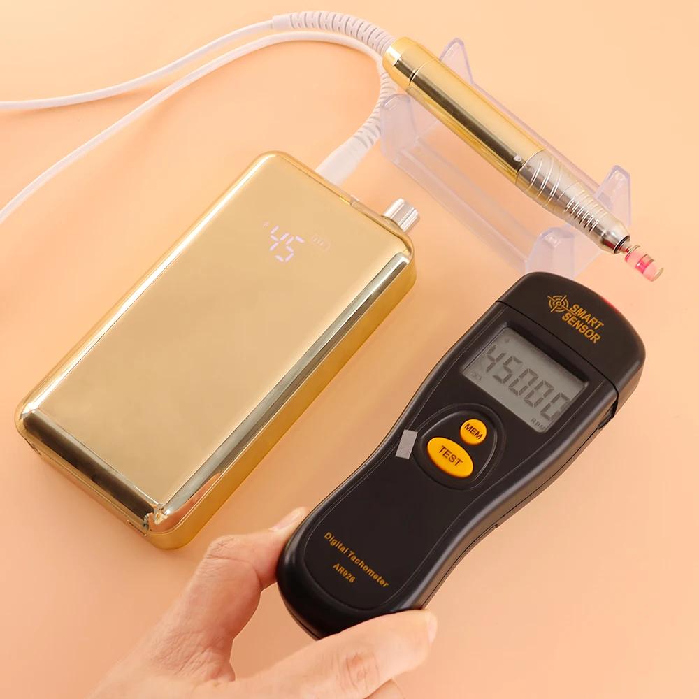 ماكينة حفر الأظافر بدون فرش 45000 دورة في الدقيقة بقدرة 85 وات مع محطة قاعدة عرض كاملة الشاشة من سبائك الألومنيوم #4