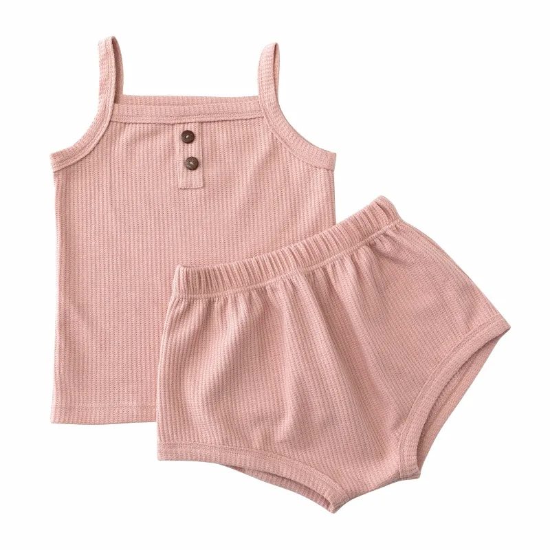 Baby Summer Clothing New Soft Homewear Newborn Baby Boys Girls Clothes Cool Camisole With Short Jumpsuit Outfits Kids Costume