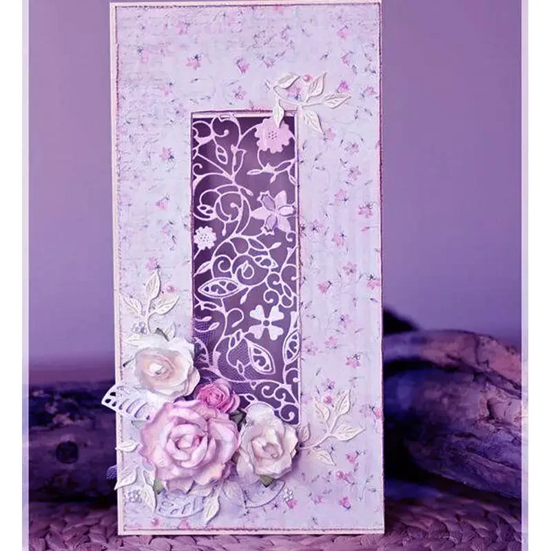 Corte do metal morre para Scrapbooking, flor e folhas, Frame corte morrer, Craft Embossing