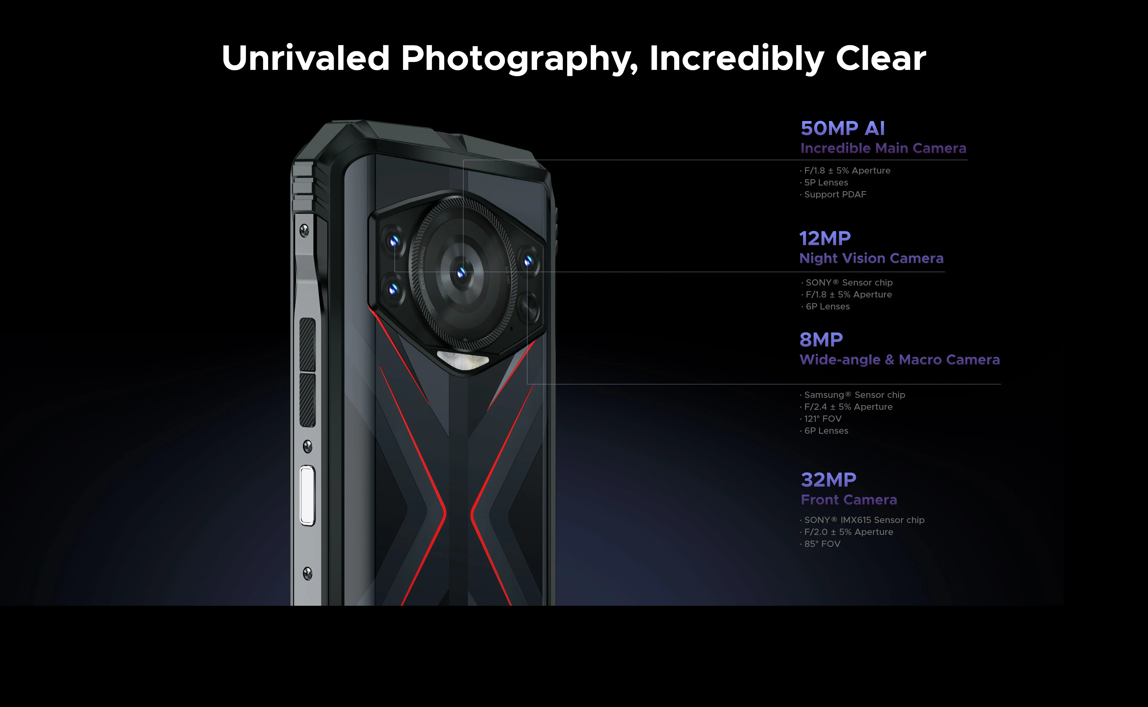 DOOGEE S118 Rugged Phone 6.58" FHD+ Screen Helio G99 Telephon Portable 8GB+512GB 10800mAh 50MP Triple Smartphone Android 14 NFC