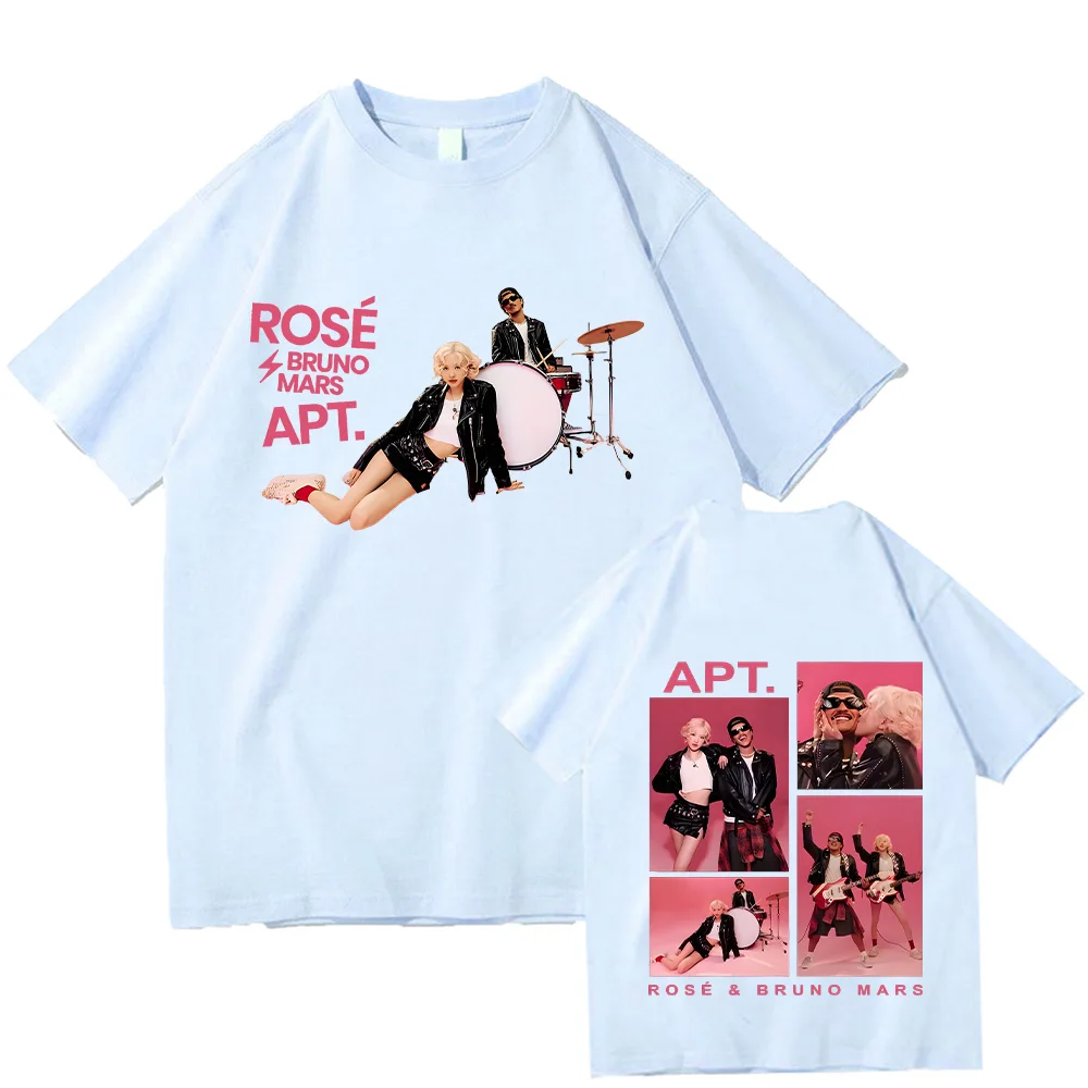 APT ROSÉ & Bruno Mars T-Shirts New Pattern DesignSense Tshirts High Quality Cotton Tees Fashion Women Men Two Sides Tops Unisex