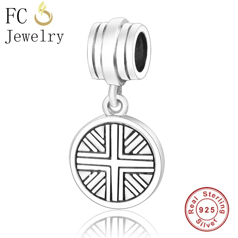 

FC Jewelry Fit Original Brand Charms Bracelet Bangle 925 Sterling Silver Statement England Flag Beads Pendant Making Berloque