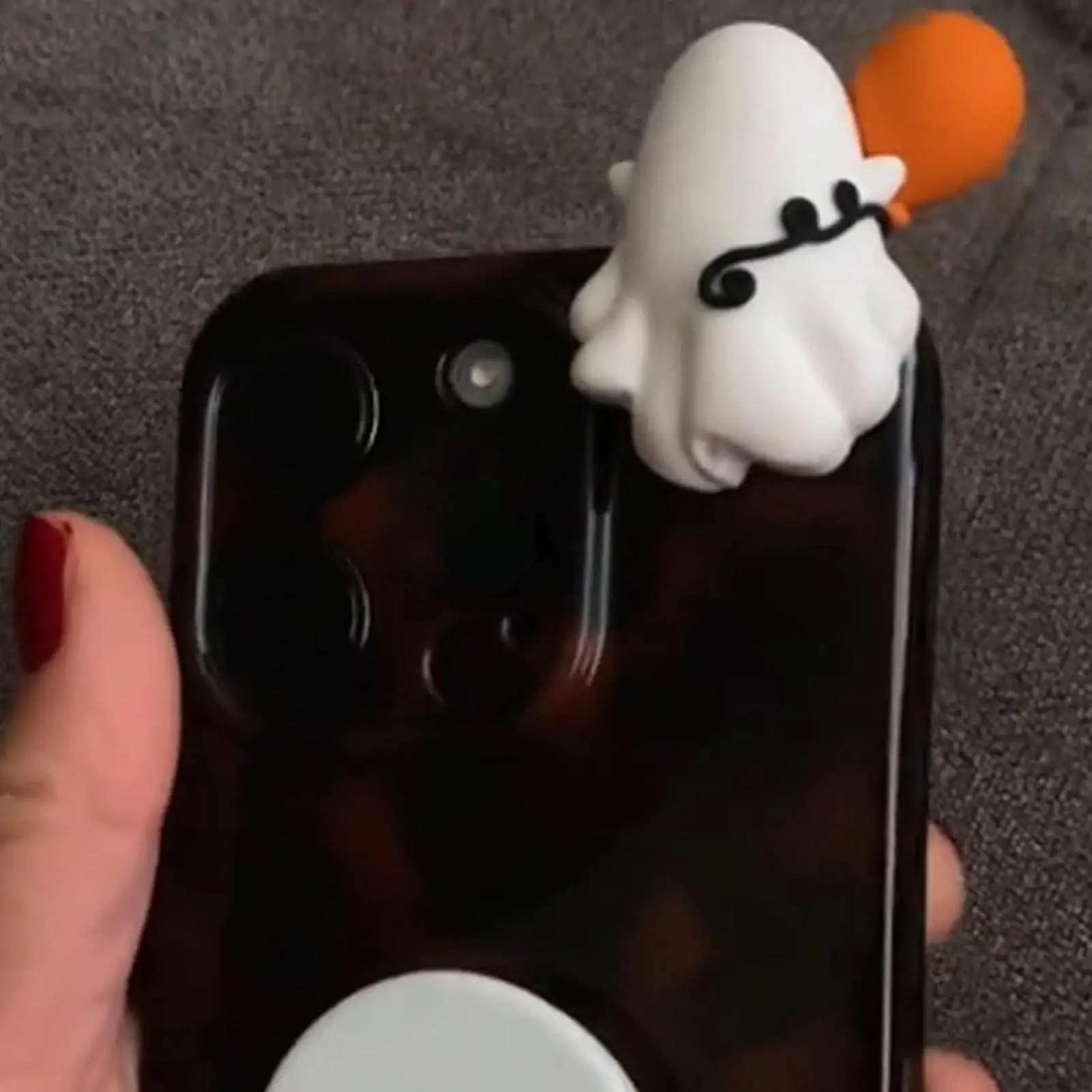 

Ghostees Mystery Phone Stick-On Хэллоуин Призрак и тыква Телефон Топпер Милый прочный клейкий декор