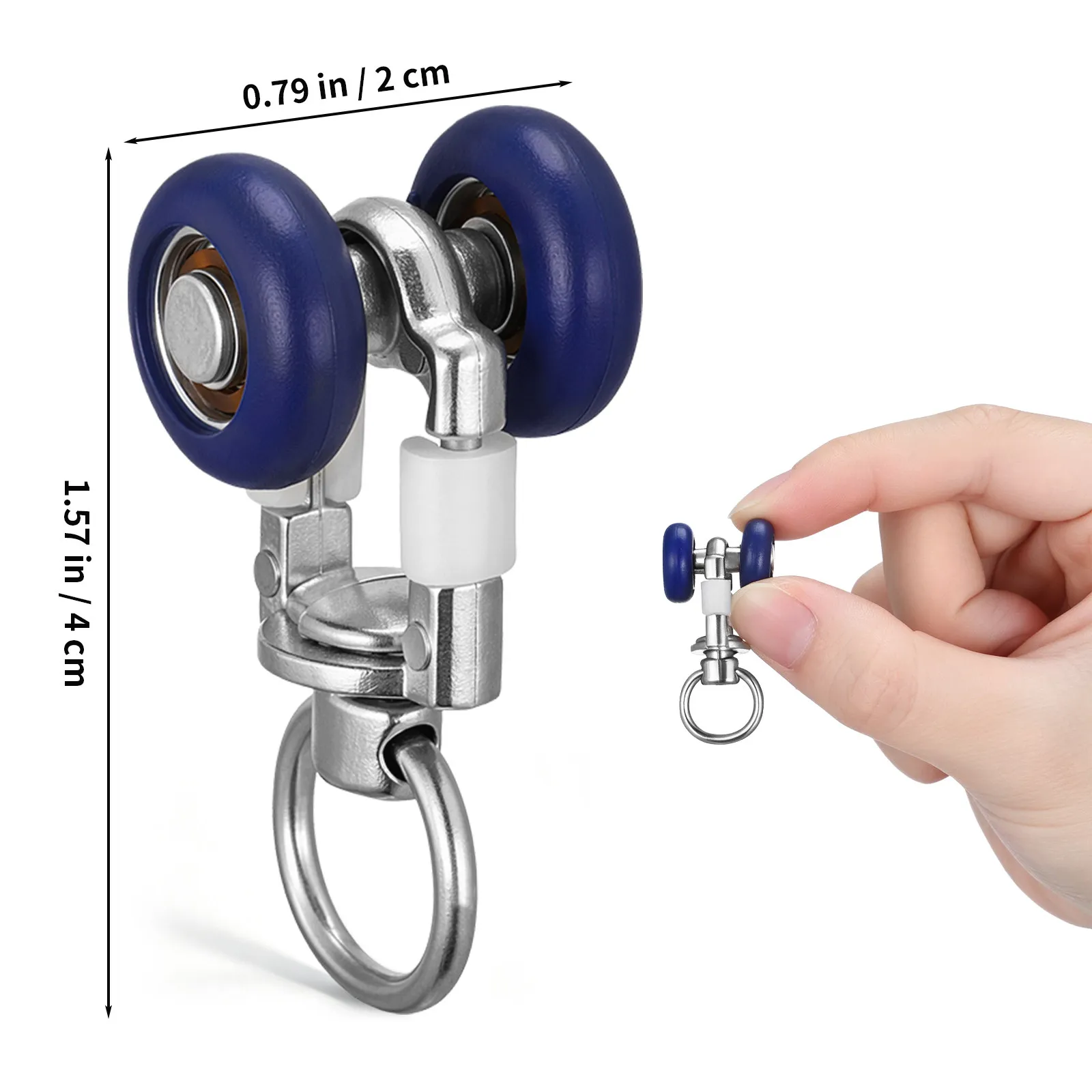 20Pcs Curtain Track Gliders Stainless Steel Twin Wheeled Rollers Smooth Quiet Operation Heavy Duty for Floor to Ceiling Windows