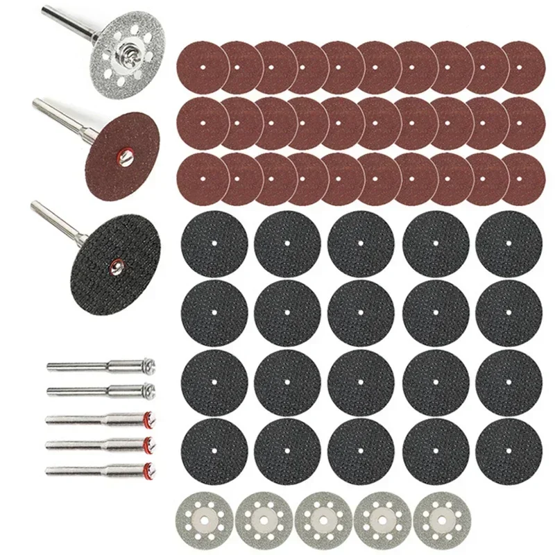 60Pcs Diamond Cutting Discs Sanding Grinding Wheel Circular Saw Blade Woodworking Metal Dremel Mini Drill Rotary Tool Acc