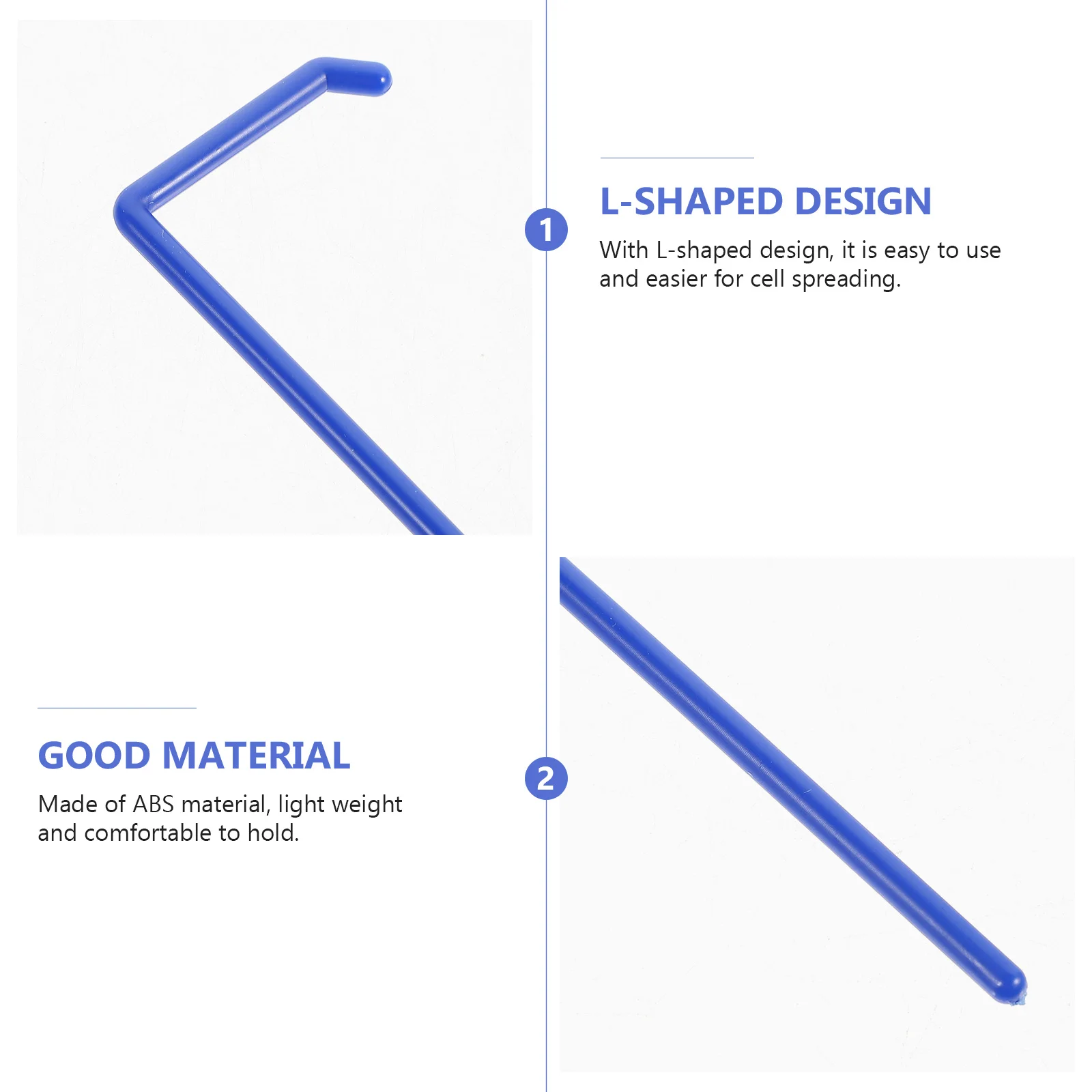 

20Pcs Cell L-Shaped ABS Plastic Laboratory Tool Cell Spreading Experiment Supplies Smooth Durable