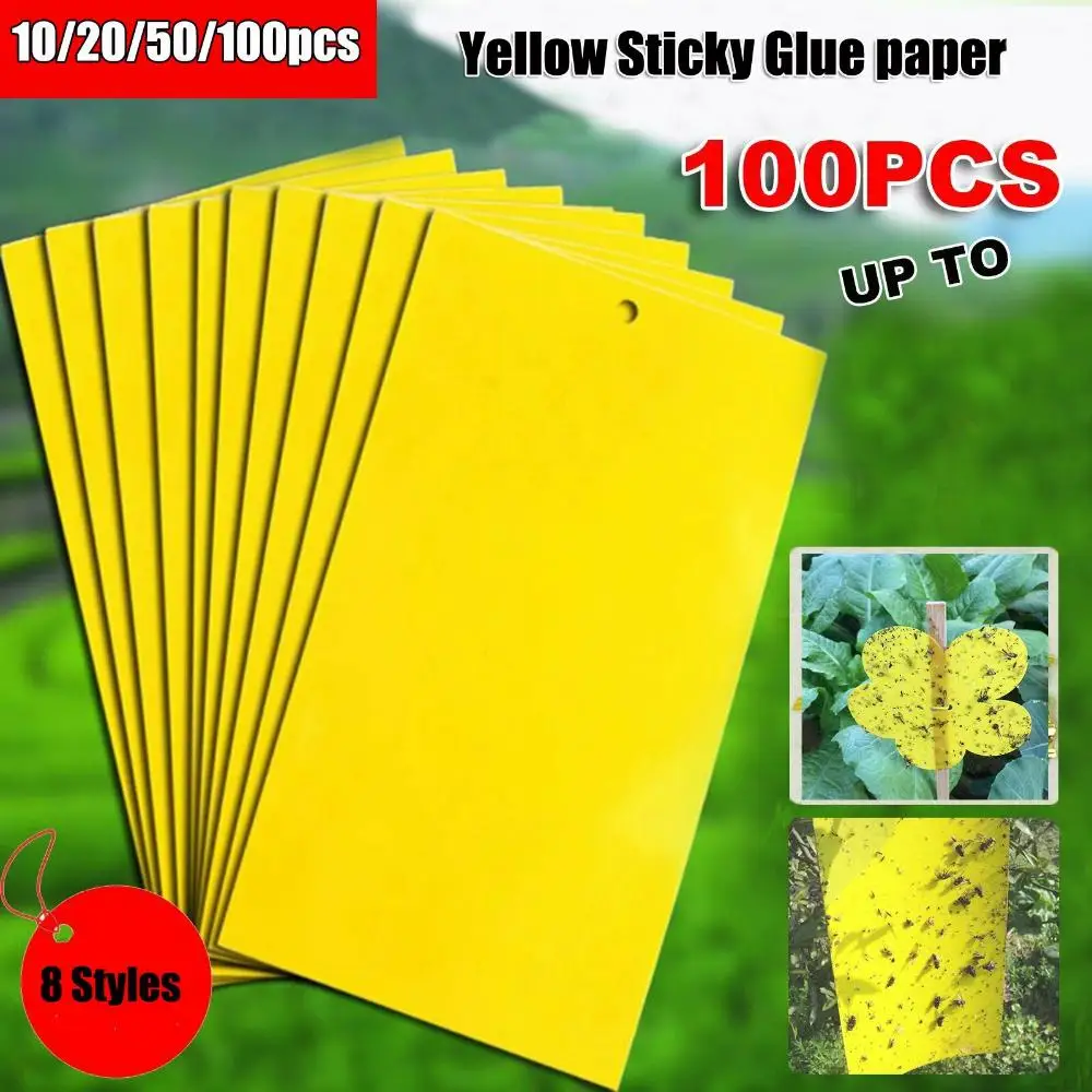 10/20/50/100pcs Hot Lot Pest Control Wasp Sticky Glue paper Insect Killer Insect Trap Catcher Yellow