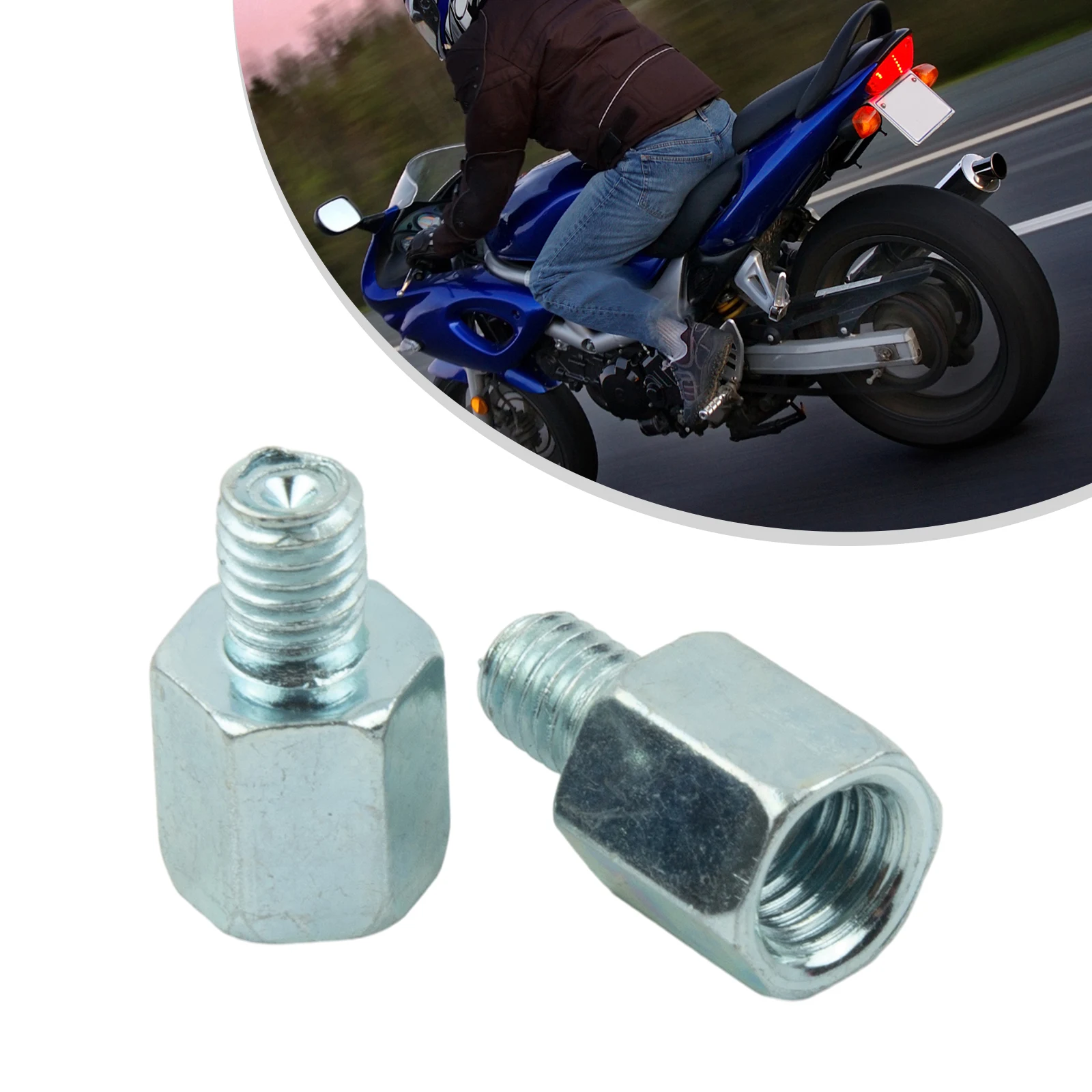 10mm to 8mm Clockwise Thread Mirror Adapters for Motorcycle and Scooter Handlebar Rearview Mirror Installation