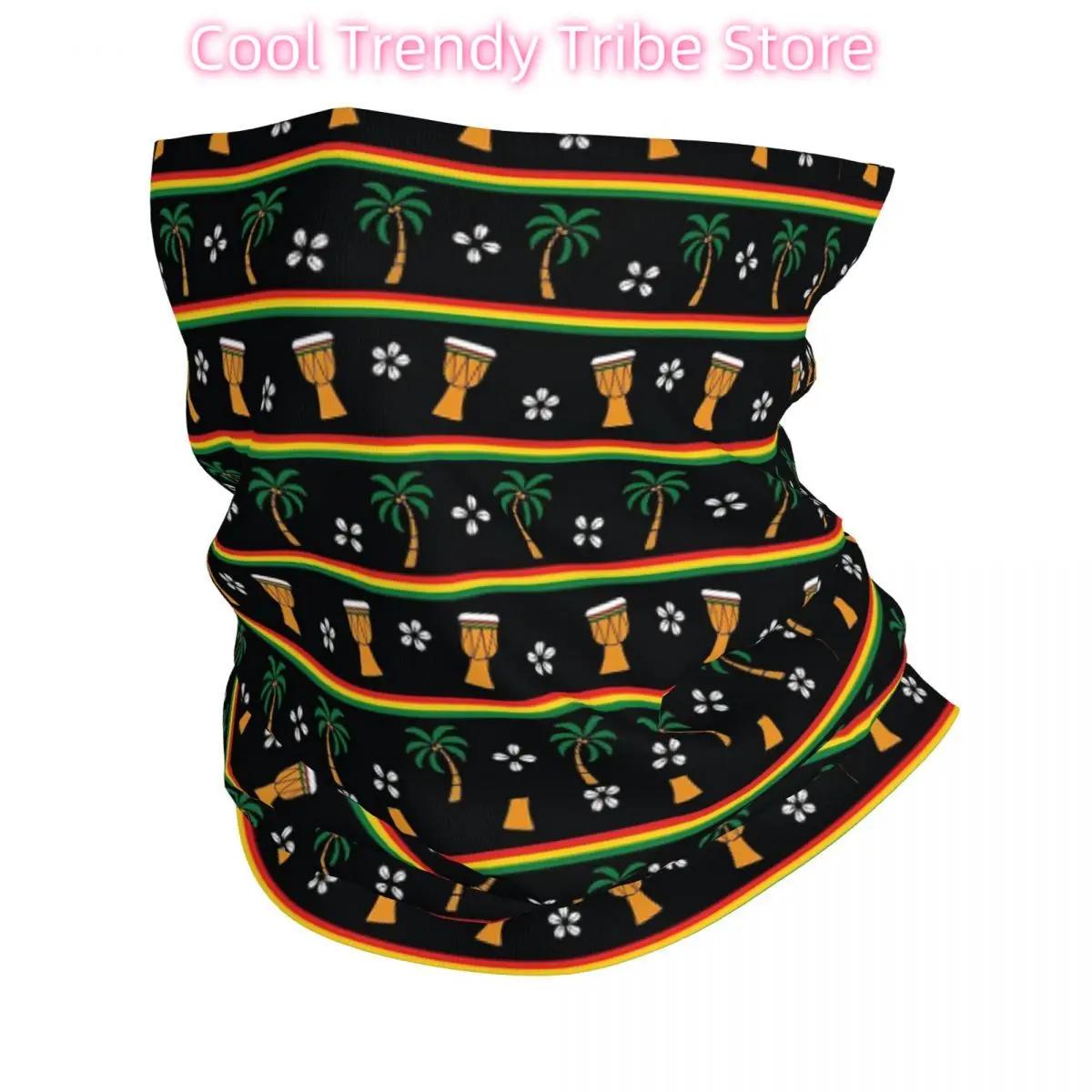 Tambores africanos djembe bandana pescoço capa rasta reggae música balaclavas lenço mágico multi-uso máscara facial pesca adulto à prova de vento