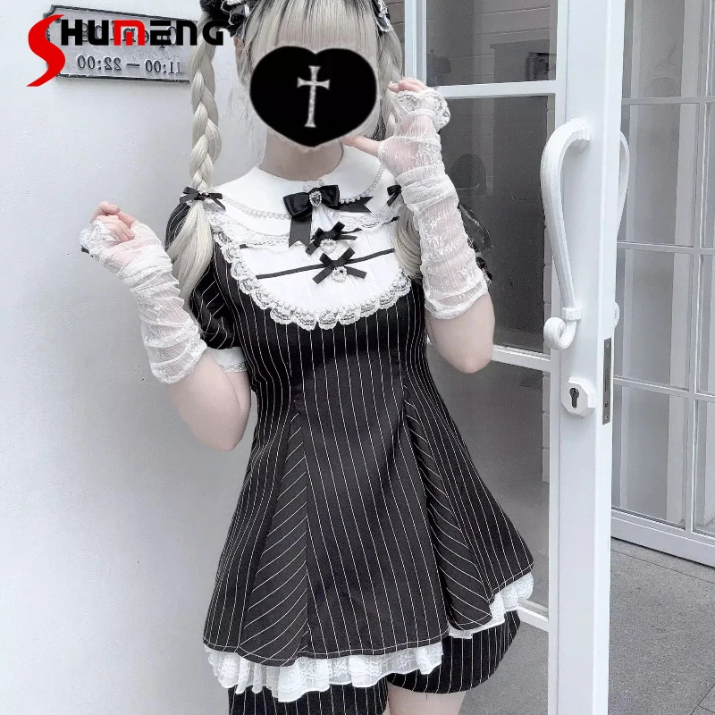 

Original New Dress Shorts 2-Piece Set Japanese Style Mine Mass-Produced Sweet Girls Y2k Rabbit Ears Kawaii Dress Shorts Outfits