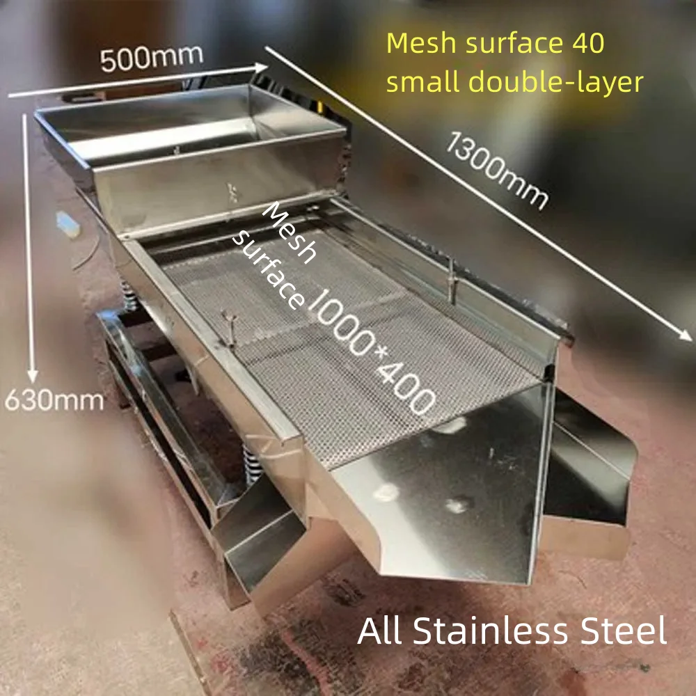 Sito podwójna warstwa sito do żywności 40*100cm wibrujący ekran elektryczny, elektrostatyczny, duży ziarnisty materiał maszyna pakująca