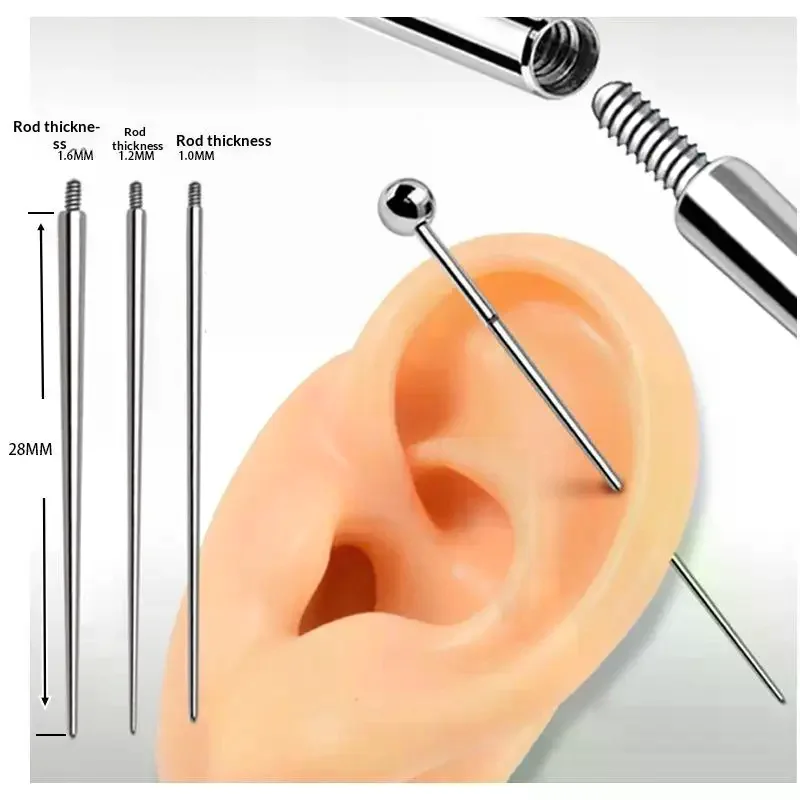 

10Pcs Stainless Steel Piercing Jewelry Guide Needle Internal Thread Insertion Needle Auxiliary Body Piercing Tool Jewelry Tool