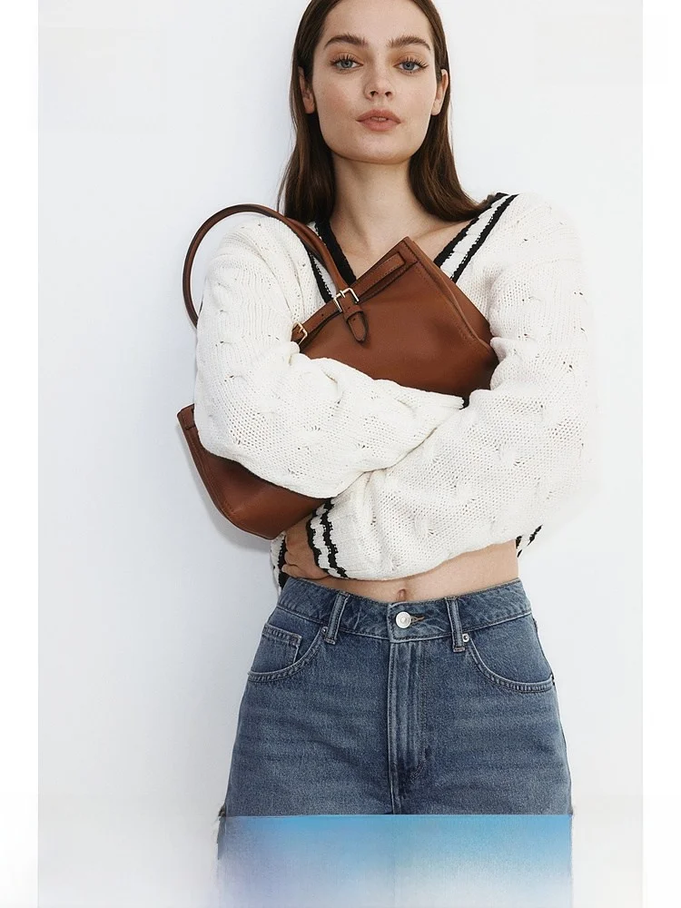 

High Waist Straight Leg Casual Commute Fashionable Shorts H&M Women's Jeans Summer Cotton 100% Short Pants