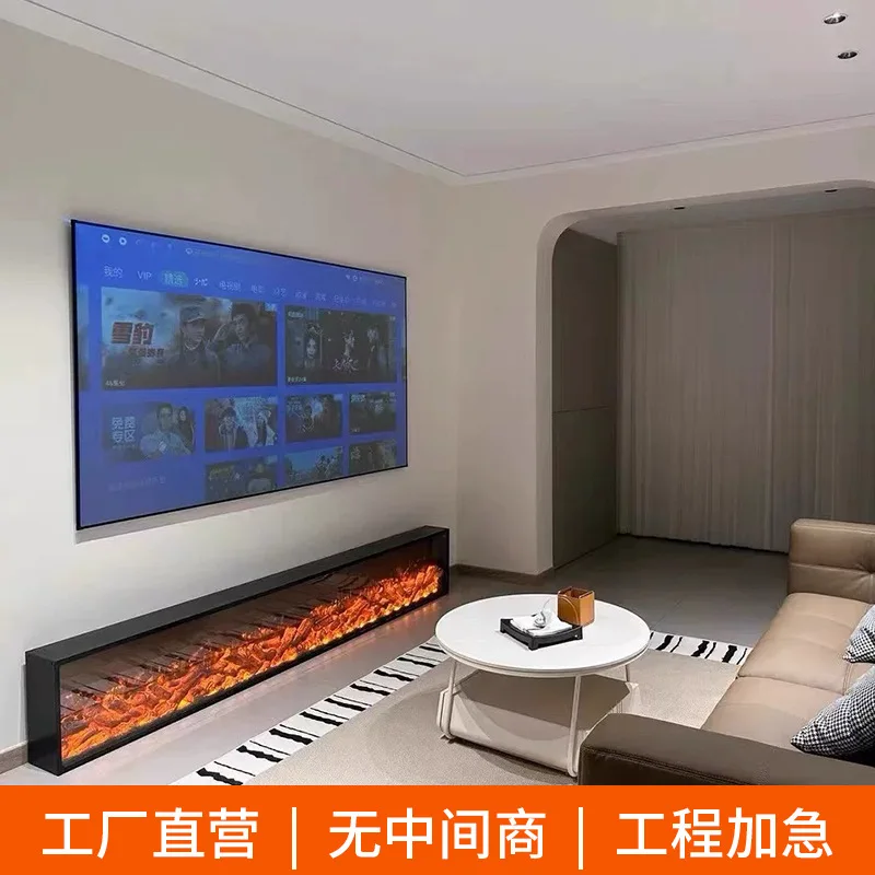 Electric Fireplace for Home Living Room Built-in Decorative Fake Flame Metal Fireplace High-end Customized