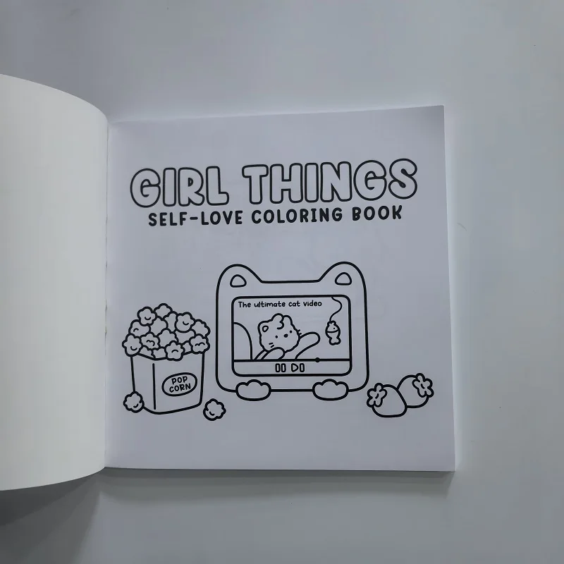 Cute Girl Things Stress Relief Coloring Book Self-love Drawing Book Perfect Gift for Party and Birthday Christmas