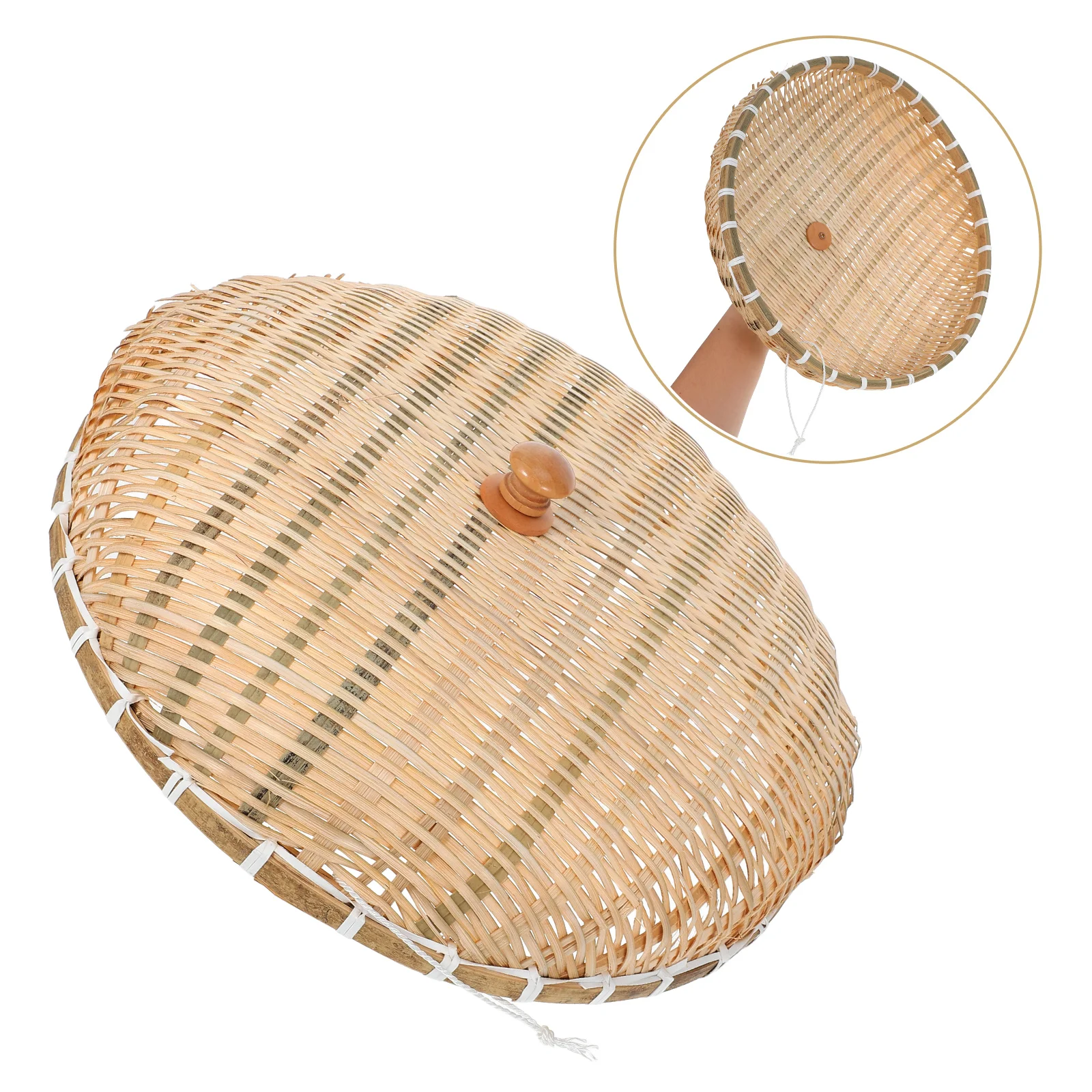 

Bamboo Woven Protector Household Kitchen Table Splatter Cover for Home Restaurant Use Compact Dish Dome Plate Protection