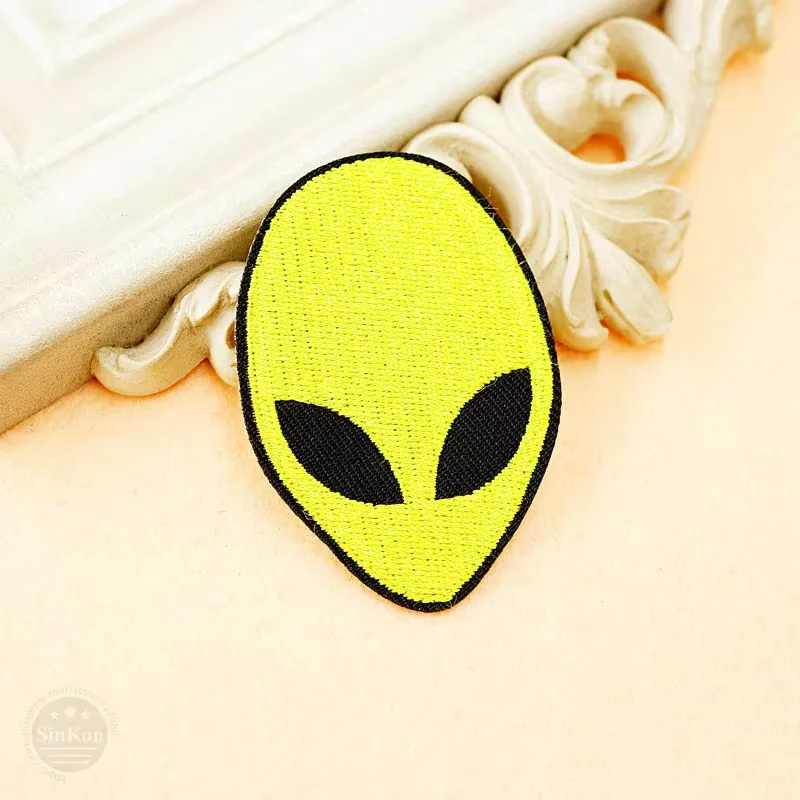 I WANT TO LEAVE ALIEN UFO Badges Iron On Patches Embroidery Cloth Patch Applique Clothes Clothing Sewing Supplies Decorative