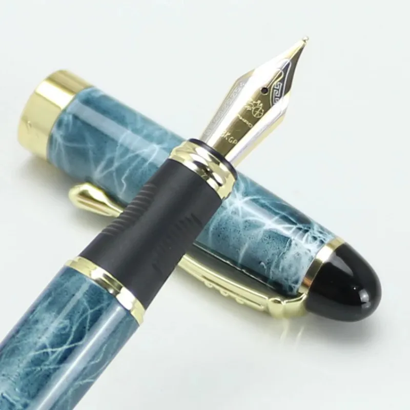 JINHAO X450 Fountain Pen 18KGP Broad Nib Blue and Black Fog Pattern 22 Styles Stationery School&Office Supplies Writing Pens