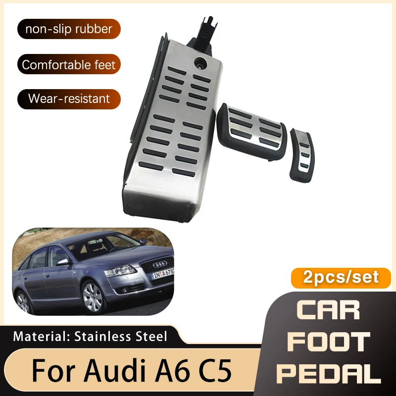 Car Foot Pedals For Audi A6 2011 C5 2010 2009~2012 Accessories Accelerator Fuel Brake No Drilling Non-slip Pedal Cover Pad Parts