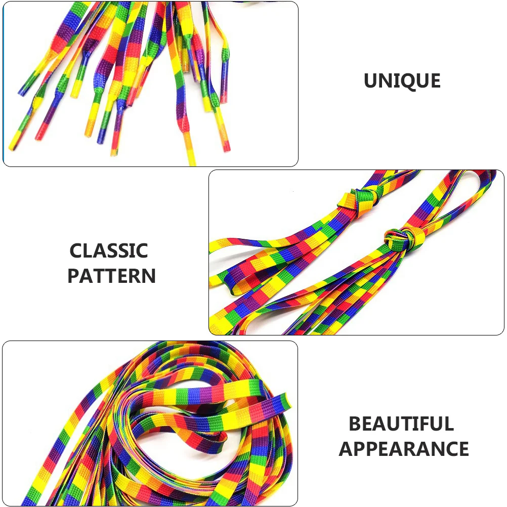 

Rainbow Shoelaces 120CM Colorful Gradient Laces for Sneakers Fashionable Polyester Shoe Tie Running Shoe Accessories