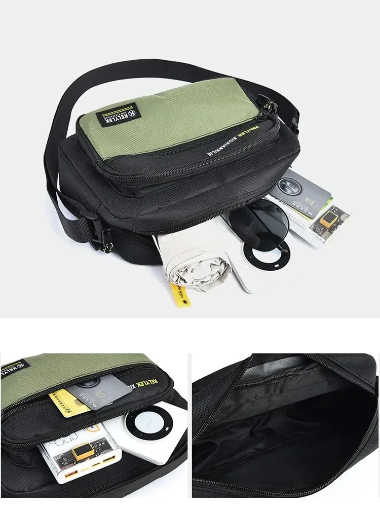 

Oxford Cloth Men's Crossbody Bag Multi-Layer Business Money Bag Mobile Phone Bag Soft Handle Casual Leisure Shoulder Bag