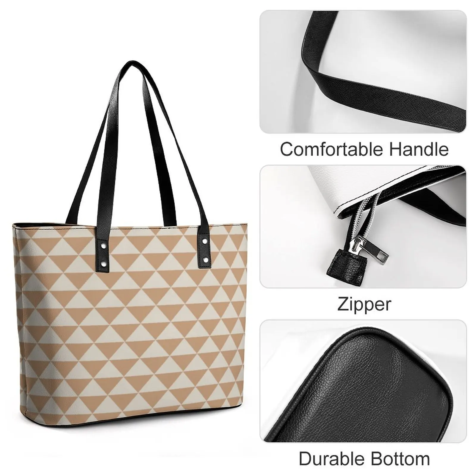 Fashion Abstract Triangle Handbags Luxury P-Pradas Shoulder Bag Beach PU Leather Tote Bag Women Christmas Gift Hand Bags