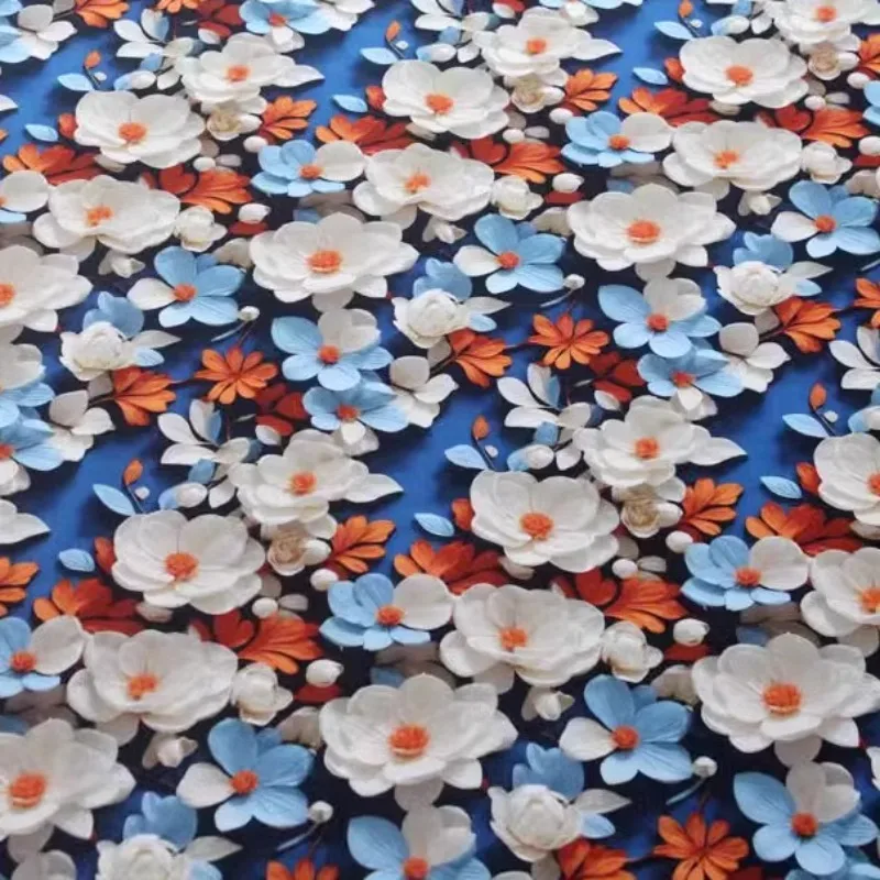 3D Digital Printed Rayon Fabric Summer By The Meter for Clothes Dress Pajamas Bedding Pants Sewing Cloth Soft Flower Butterfly