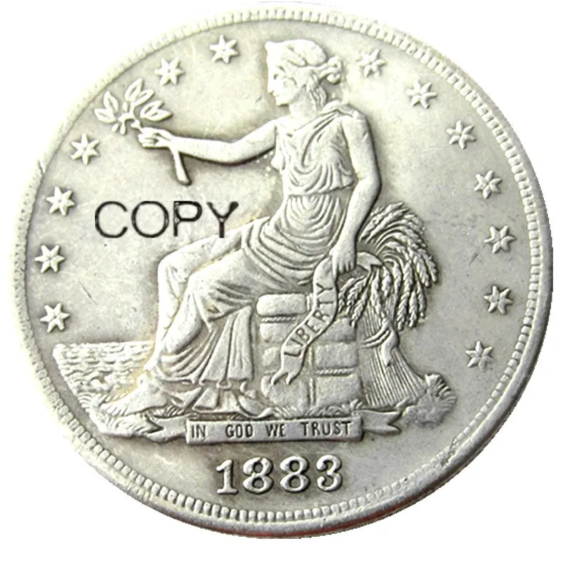 US 1883 Trade Dollar Silver Plated Copy Coin