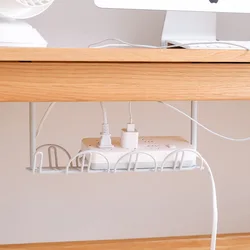 Home Organizer Under Table Storage Rack Cable Holder Storage Tray Wire Cord Power Strip Adapter Organizer Shelf Storage Basket