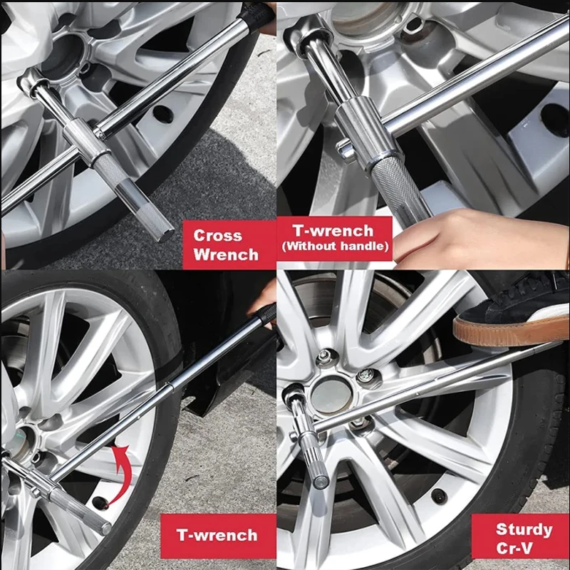 Imagem -05 - Chave de Torque do Pneu do Carro Alavanca Estendida Poupança de Trabalho Ferramenta de Remoção Trocador de Pneus Cross Socket Grupo Ferramentas Manuais Mecânicas Automotivas