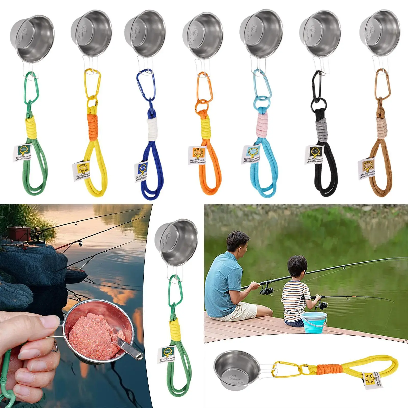 Fishing Bowl Water Cup with Lanyard Versatile Camping Cup Fishing Accessories for Travel BBQ Fishing Backpacking Camping
