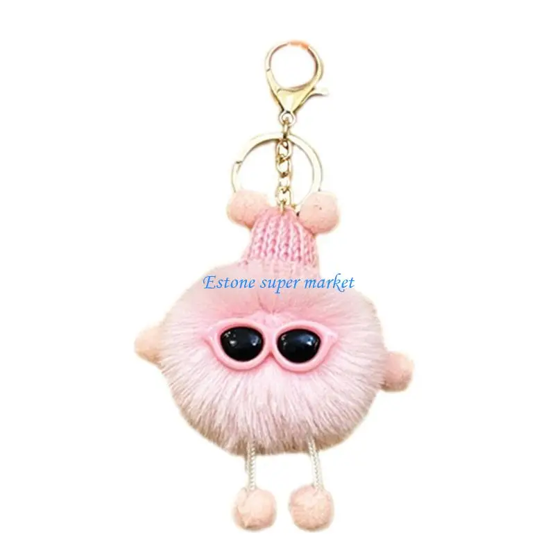 090B Keychain Fur Ball Keychain Plush Keychain Plush Keyring Keyring