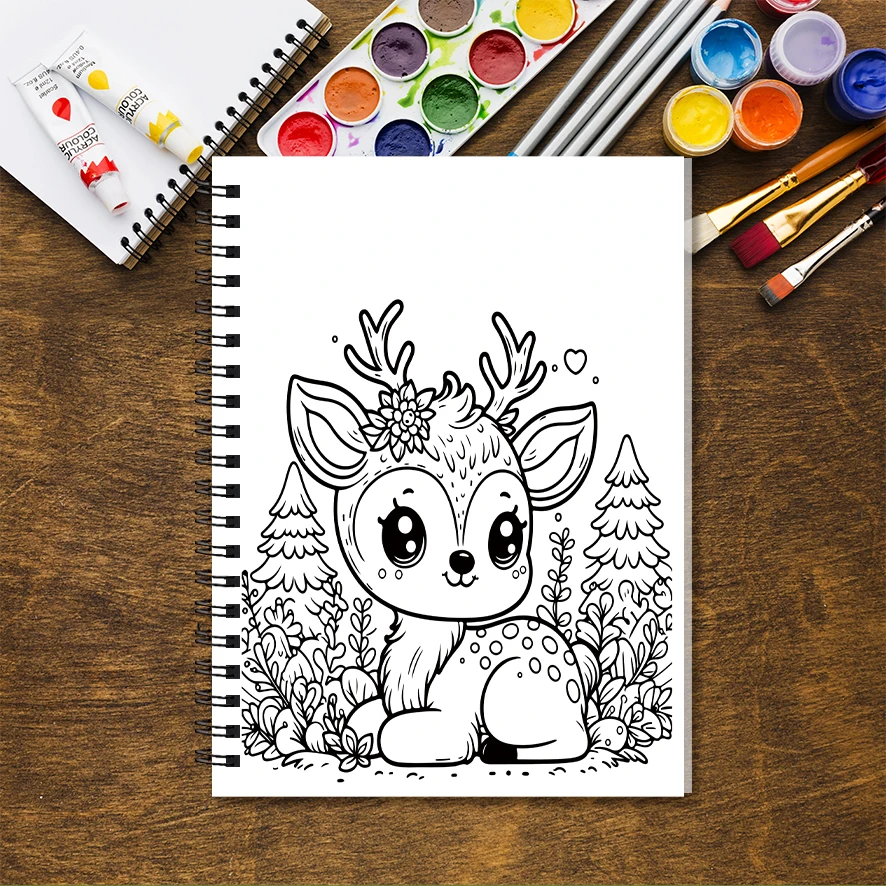 Holiday Animals Adult Coloring Book - 8.3x 11.2 Inch 32 Page Coloring Book - Helps Reduce Stress and Ease Emotions