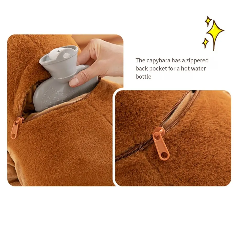 

Soft Capybara Hand Warmer Pillow Cartoon Stuffed Capybara Sleeping Pillow PP Cotton Portable Capybara Hand Warmer