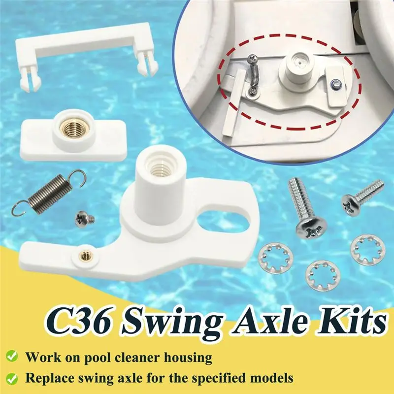 PZHI C36 Swing Axle Kit, Replacement for Pool Cleaner 180/280/380, Pressure Cleaner, for Polaris for Zodiac, White Plastic, 1