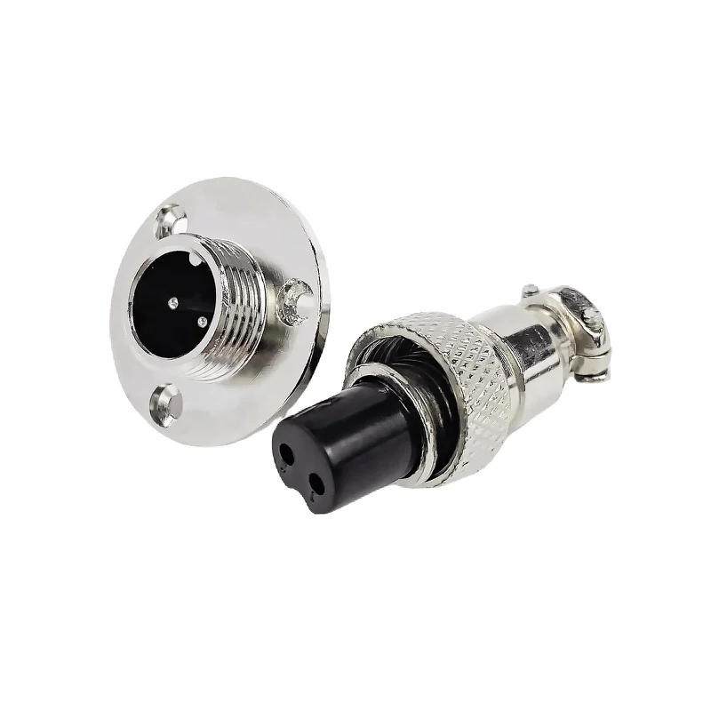 100 Sets GX12 Round Flange Aviation Connectors 2 3 4 5 6 7 Pin Male Female Panel Plug Socket Solder Wire Bulk Bag Pack Wiring
