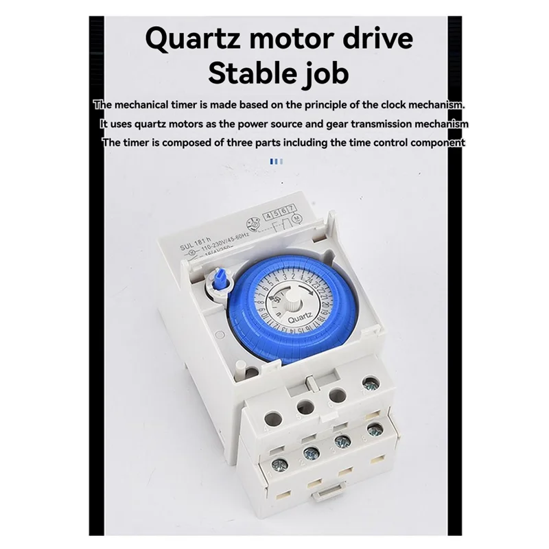 

AS60-Sul181h Din Rail Analog Mechanical Timer Switch 24 Hours Timer Switch 30 Minutes Programmable AC110V-230V