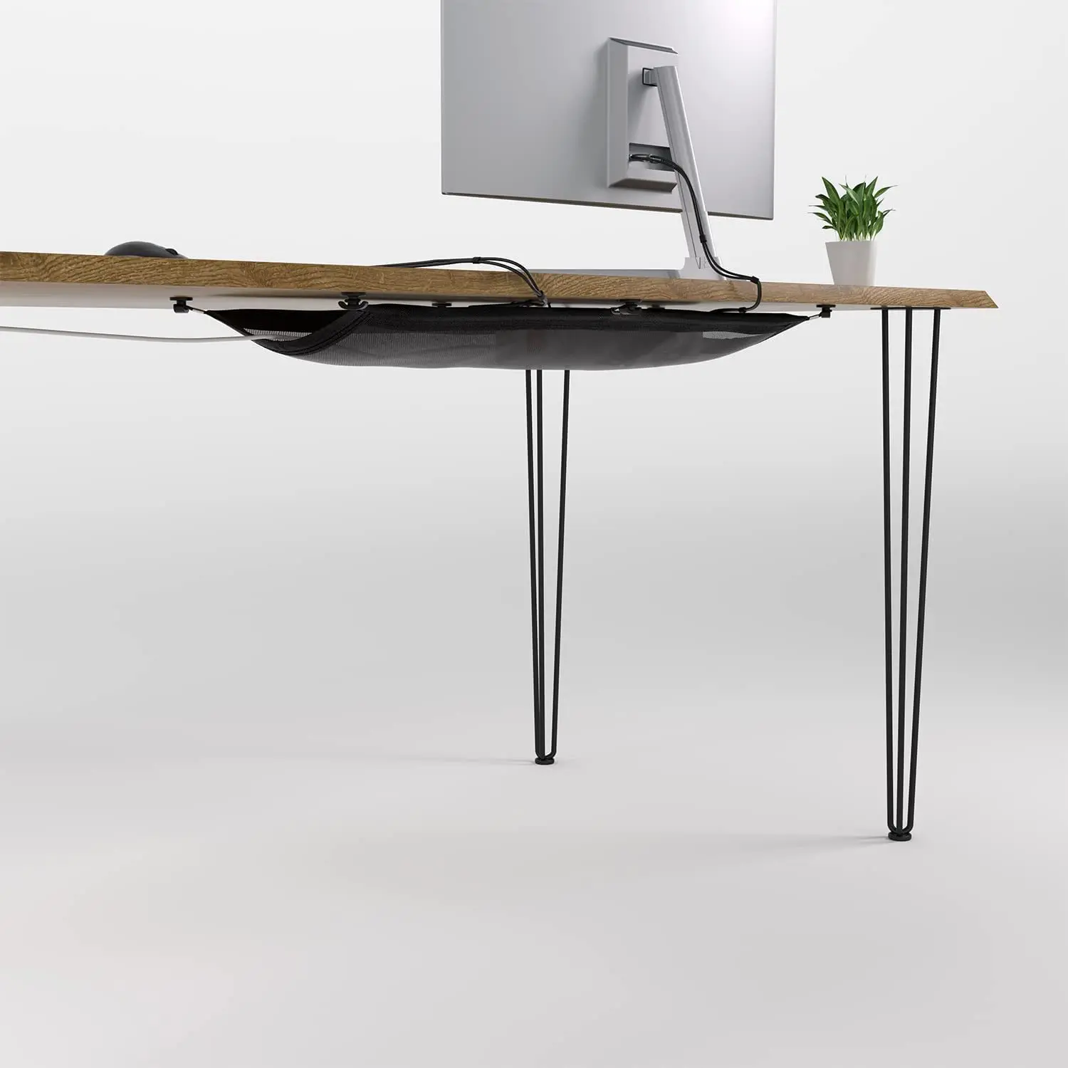 

Desk Bottom Cable Manager Collection Organization Package Net Bag Wire Storage & Winding Device for Neatness And Tidy Workspaces