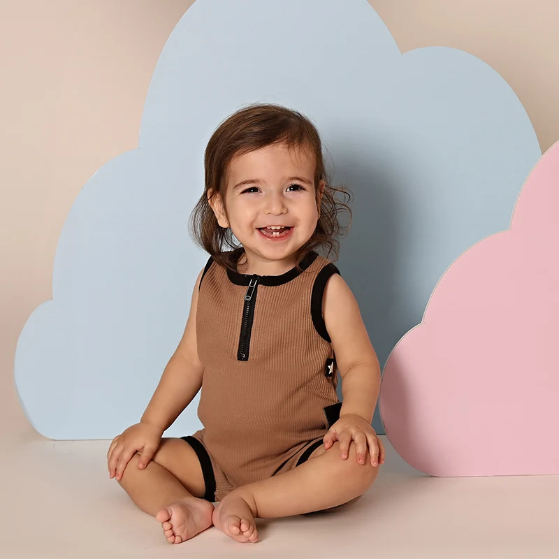 AA SS25 - Children Leather Pocket Ribbed Collection in 2 Colors with Dress Baby Romper Tee Shirt for Girls and Boys Summer Suits
