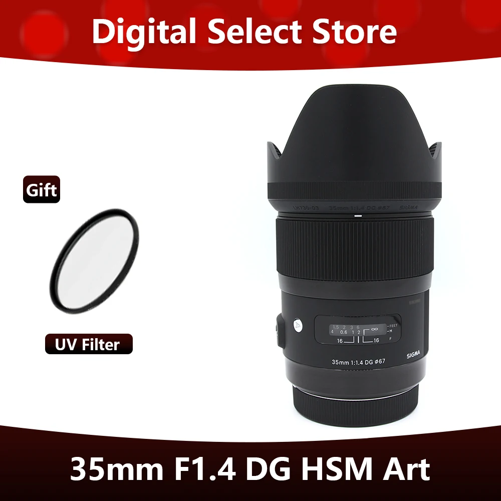 Sigma 35mm F1.4 DG HSM Art Lens For Canon or Nikon Mount For Canon Lens For Canon 5D IV 6D 6D2 7D Nikon D7100 D7200 D5300 D5600