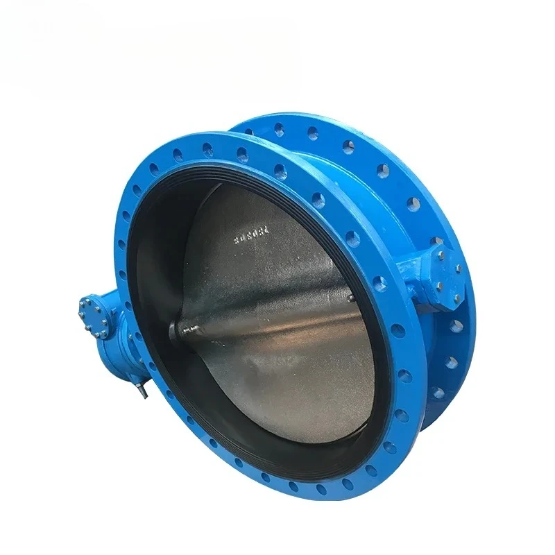شفة مزدوجة PN10 PN16 صمام فراشة من النوع المتحدة المركز لجسم الحديد الليفي dn500
