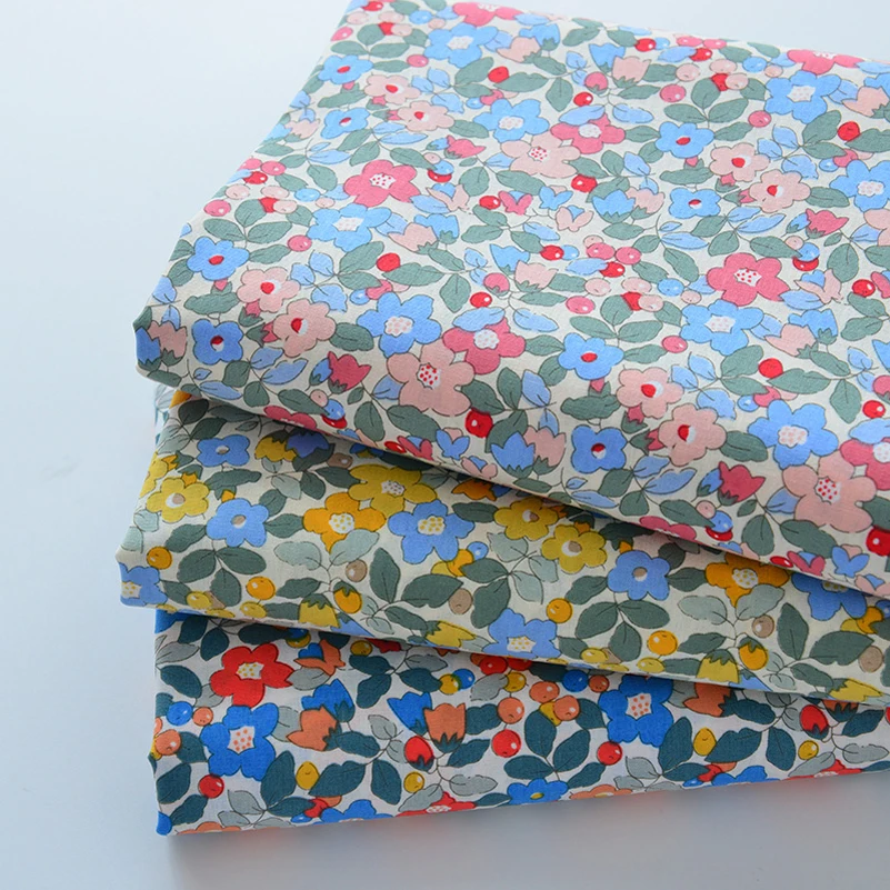 2023 Cotton Fabric Floral Printed Poplin Patchwork Muslin Sewing Accessories DIY Handmade by Half Meter