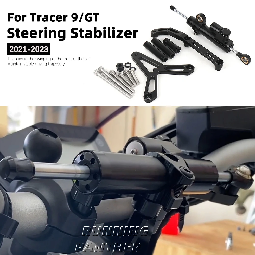 Steering Damper Stabilizer Bracket Kit, Acessórios da motocicleta, Yamaha Tracer 9, GT Tracer9, TRACER 9, 2021, 2022, 2023